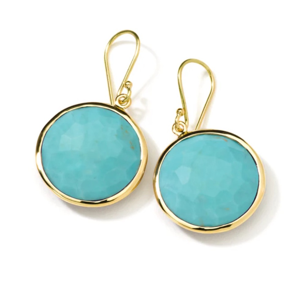 Ippolita Lollipop Round Drop Earrings in 18K Gold with Turquoise